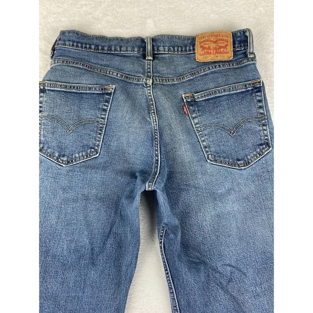 Levi's 550 Straight Leg Denim Jeans Mens Blue Size 34x32 (32x31 Measured)‎